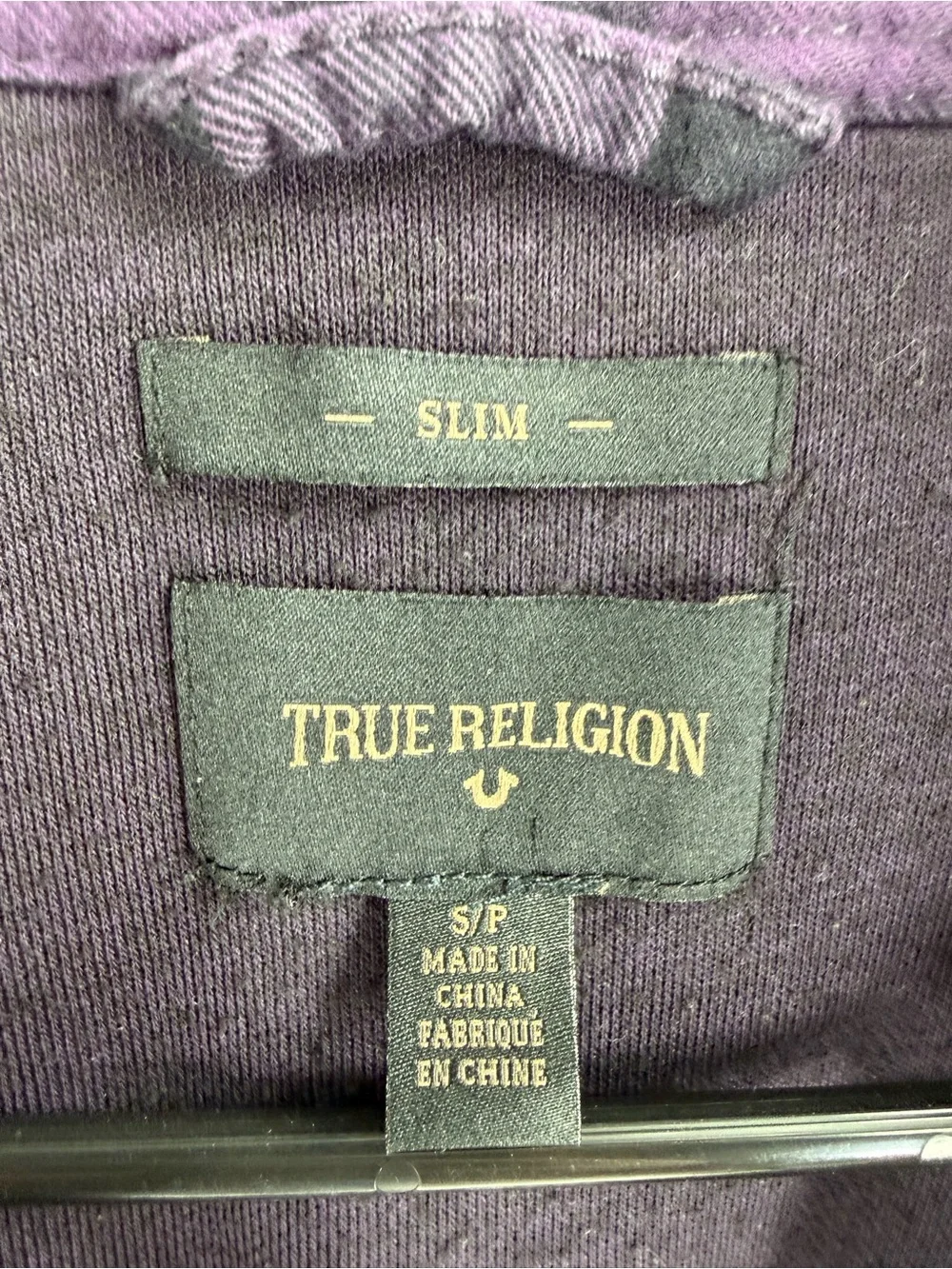 TRUE RELIGION Men's‎ WESTERN SHIRT JACKET PURPLE PLAID Size Small Pockets
